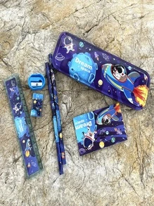 7 件卡通儿童文具礼品套装、创意学习用品铅笔盒、学校生日礼物、儿童活动包、儿童礼品套装、趣味文具 - 彩色 - 查看 5