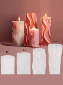 1 pieza Molde de silicona en forma de ola cilíndrica para elaborar velas de aromaterapia - Molde DIY para fabricación de velas fácil