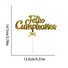 1 pièce Cake Topper "Feliz Cumpleaños" en espagnol, Retour à l'école Jour de la Saint-Valentin