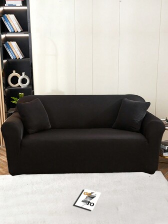 1 pièce Ensemble de housse de canapé de couleur unie extensible pour toutes les saisons, comprenant 1 housse de canapé + 1 taie d'oreiller (sans insert d'oreiller). Design mode et simple moderne pour canapés 1, 2 ou 3 places. Protecteur de canapé à haute élasticité