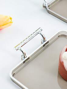 1pc Tea Tray Luxury High-End 2023 New Design Cup Water Cup Rectangular Tray Home Beauty Salon Living Room Tea Table - Grey - View 9