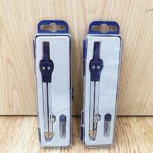 Metal Compass And Ruler Set, Drawing Tools Kit For Mechanical Drawing, Office And Student Supplies - Grey - View 5