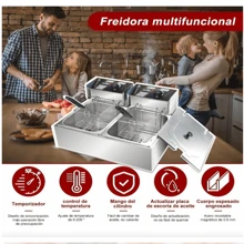 Automatic Electric Oil Fryer 12L Large Capacity Stainless Steel - Silver - View 6