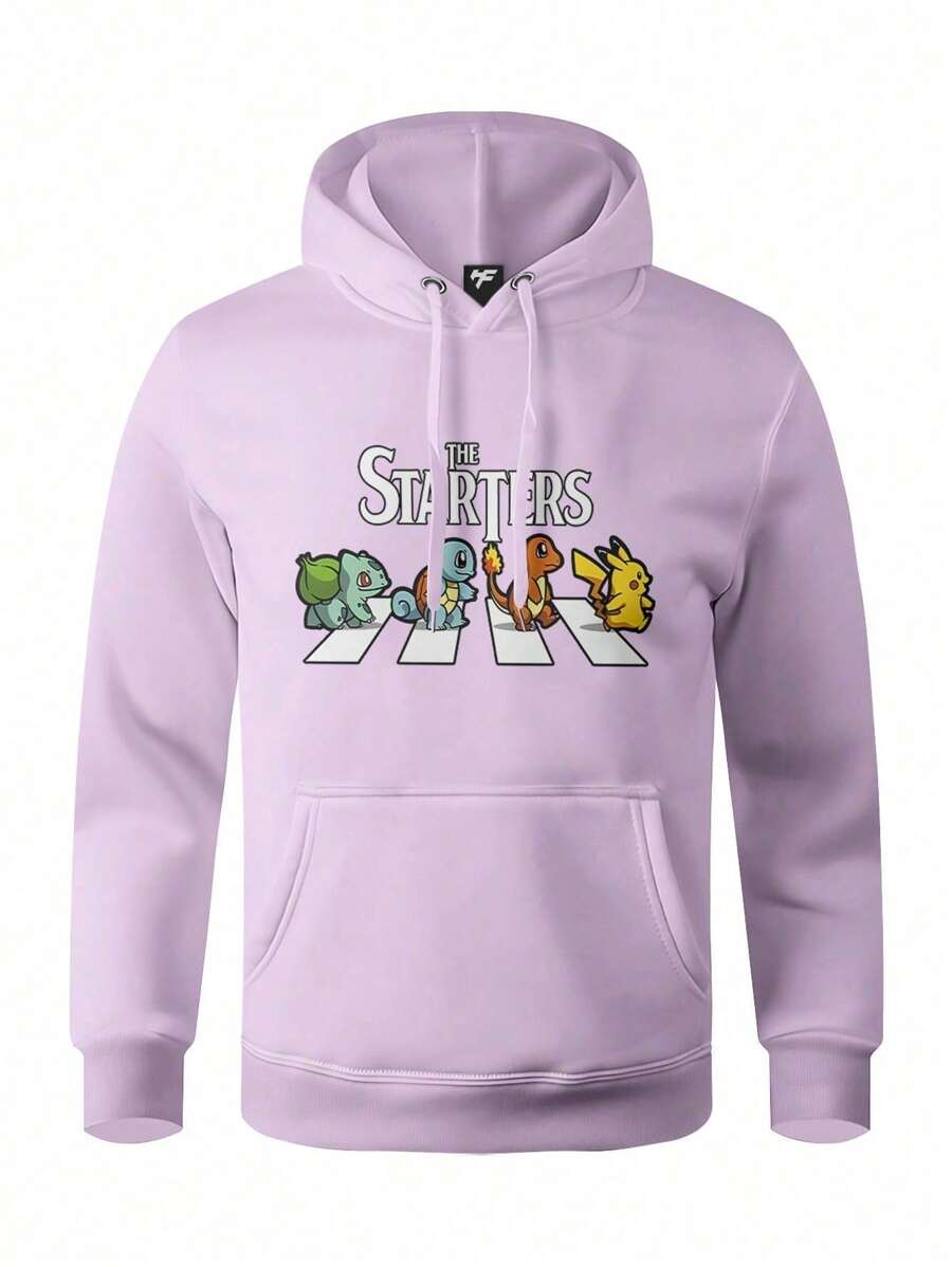 Men Hoodies - 中紫紅色 - 查看 1