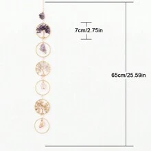 1 pieza Atrapasueños de cristal de 7 chakras, Colgante de pared del Árbol de la Vida de 6 chakras, Sanadores de cristal y gemas Reiki, Colgante para yoga y meditación, decoración para ventanas del hogar, piedras naturales en bruto, decoración del hogar, decoración de habitación, decoración de pared