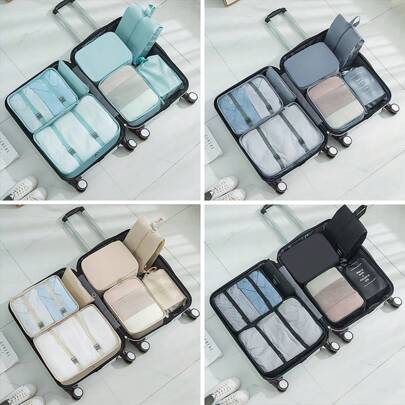 7/8PCS Compression Packing Cubes, Travel Storage Bags, Clothes Storage, Digital Toiletries, Cosmetics, Storage Bags, Clothes, Shoes, Luggage, Travel Bags, Luggage, Clothes, Underwear, Sorting Bags, Travel Portable Sets, Travel Travel Toiletries, Luggage, Clothes, Underwear Organizing Bags Organizer Storage Bins Under Bed Storage Bag Clothes Container Underbed Storage Containers Closet Organizers For Organizing Clothes Blankets Pillows Comforter Sweaters