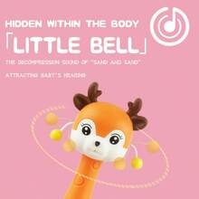 1 件婴儿鹿形硅胶出牙摇铃玩具，适合日常使用，适合 0-3-12 个月，适合圣诞节 - 淺棕色 - 查看 7