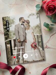 1 件定制亚克力相框，带音乐代码，个性化匾板，选择您最喜欢的照片和歌曲，情人节礼物，送给他和她的男朋友女朋友情侣亚克力匾，带定制音乐照片，浪漫情侣礼物，适合情人节、母亲节、父亲节、生日、周年纪念日、毕业典礼、婚礼， - 音樂密碼2-白色 - 查看 4