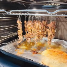 10 pièces Brochettes de barbecue en acier inoxydable de 20cm, pour friteuse à air, four, poêle, barbecue, pique-nique, camping, jardin, patio, extérieur, vacances, fêtes, décoration d'extérieur de jardin.