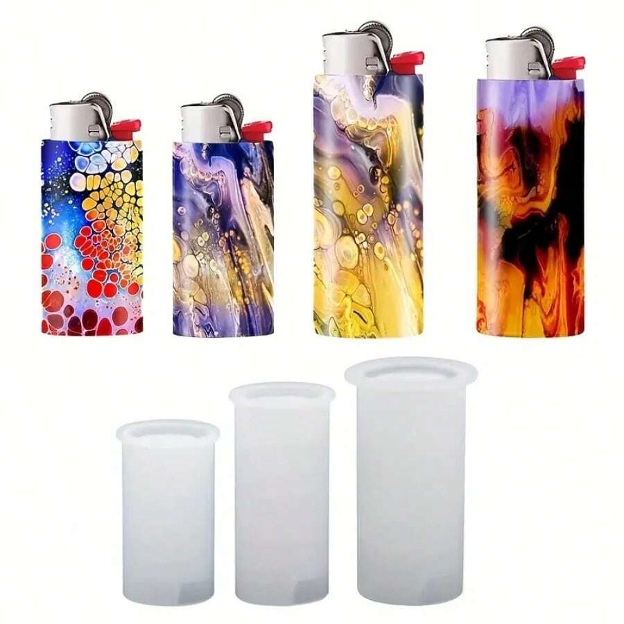 Resin & Silicone Mold For Handmade Accessories, Suitable For J3/J5/J6 Lighter Covers - 白色 - 查看 1