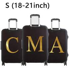Printed Letter Travel Luggage Dustproof Protective Cover, Anti-Scratch Suitcase Protection Cover Fits 18-32 Inch Carry-On Luggage Accessories Luggage Covers Suitcase Protective Cover For Holiday For Vacation  Travel Essentials Travel Accessories Bag For School School Accessories School Stuff - Black - View 1