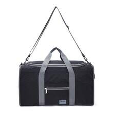 TINYAT 周末隨身攜帶手提包，乾濕分離，行李假日過夜旅行大容量健身運動瑜伽包，便攜式肩袋商務，假期，戶外，滑雪，運動適合，旅行袋旅行袋出行套件旅行物品旅行組織者旅行必備品旅行配件 - 黑色 - 查看 3