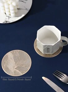 6-24pcs Gold Round PVC Coasters, Waterproof, Washable, Easy To Clean, Wipe, Anti-Slip, Tabletop Drink Coasters For Dining, Holiday, Wedding, Party Decor - Size(3.94in Round) - View 6
