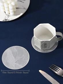 6-24pcs Gold Round PVC Coasters, Waterproof, Washable, Easy To Clean, Wipe, Anti-Slip, Tabletop Drink Coasters For Dining, Holiday, Wedding, Party Decor - Size(3.94in Round) - View 7