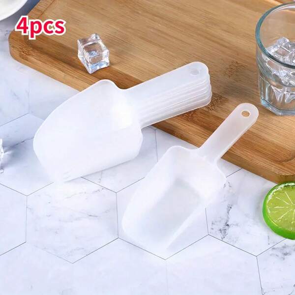 4 piezas de palas de hielo translúcidas suaves para la cocina, palas de hielo multiusos engrosadas para frutas secas, granos, harina y arroz