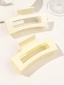 1 Miếng Đen Và Sữa trắng Tương phản Màu sắc Đơn giản Và Linh hoạt Hình vuông Móng vuốt tóc Với Mèo Móng vuốt , Sáng bóng Bề mặt Và In Thiết kế , Dễ thương Và vui tươi Phụ kiện tóc - Nhiều màu - Xem 5