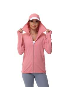 Summer New Fishing Clothes Sunscreen Clothing Detachable Multicolor Skin Protection Anti-UV Clothing Fashionable Skin Protection Clothes Pink Jacket