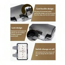 Tapsin Waterproof Outdoor Double Pole Switched Socket Box Electrical External Safe Plug 2gang IP66 With Lid - Grey - View 9