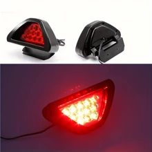 Reflector trasero LED rojo súper brillante para retrofitting en parachoques trasero universal para automóviles y camionetas, luces de freno parpadeantes, luces de crucero, luces antiniebla - negro rojo - Ver 8
