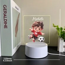 1个可定制名字的创意礼物足球男孩3D幻彩LED夜灯，暖光，生日/情人节/结婚礼物，送给男孩、女孩或朋友，装饰灯，适合情人节、母亲节、生日、儿童节、父亲节、毕业典礼、婚礼、乔迁之喜等场合。 - Warm Light - 查看 5