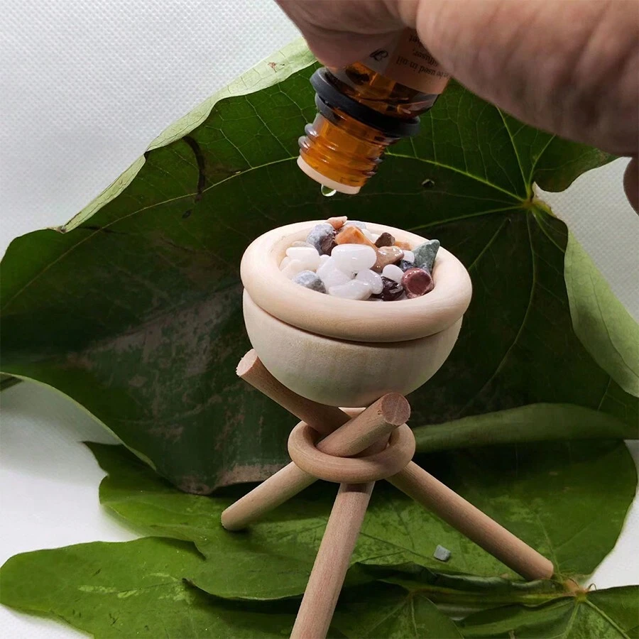 1 件木制芳香疗法精油扩散器，香味装饰木材，用于散发香味，易于组装且设计紧凑 - 黃色 - 查看 1