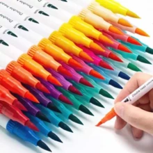 Marcadores Dual Brush 60 Cores Ponta Dupla Ponta Fina Colorido - Multicolorido - Visão 2