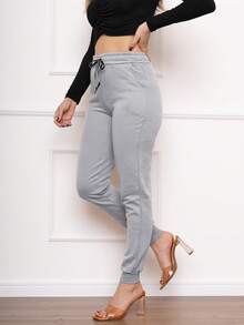 Women Pants - 淺灰色 - 查看 3