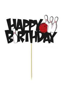 1pc Bowling Happy Birthday Cake Topper Decoration - Multicolor - View 3