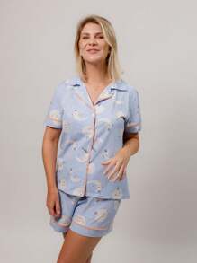 Women Pajama Sets - Blue - View 1