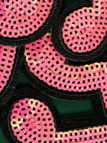 一套3個閃爍音符刺繡縫章，DIY衣服、褲子、帽子、袋子、鞋子、手機殼裝飾貼紙，服裝配件，熱轉印貼紙 - 彩色 - 查看 4