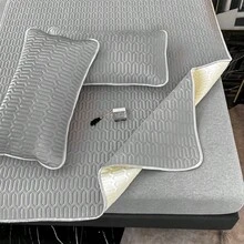 Bộ Thảm Cao Su Mùa Hè (1 Thảm Cao Su + 2 Vỏ Gối, Không Có Lõi), Đệm Và Vỏ Gối Cao Su Thoáng Khí Có Thể Giặt Được Trang Trí Phòng Ngủ - Xám - Xem 9