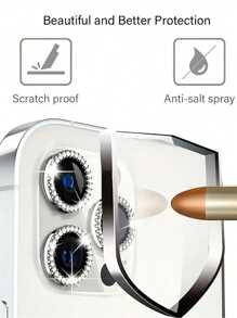 Rhinestone Camera Lens Protector Film Set Compatible With IPhone 12/12 Mini/12 Pro/12 Pro Max,Iphone 13/13 Mini/13 Pro/13 Pro Max,Iphone 11/11 Pro/11 Pro Max,Iphone 14/14 Puls/14 Pro/14 Pro Max,Iphone 15/15 Puls/15 Pro/15 Pro Max, Inlaid Imitation Rhinestone Decorated Camera Cover Tempered Glass Protecting Cover, Colorful Imitation Rhinestone Gift For Birthday, Family, Friends Sparkling Crystal, Lens Protector, Phone Accessories