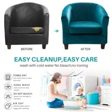 2Pcs/Set Stretch Tub Chair Covers Club Velvet Armchair Slipcovers For Dining Home Living Room Club Bar Chair Slipcovers - Teal Blue - View 6