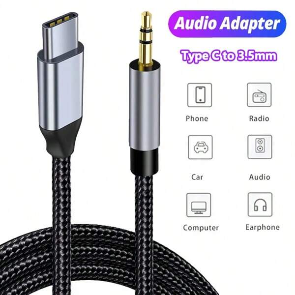 Adaptador de altavoz de audio USB C a 3.5 mm Hi-Fi estéreo Tipo C a Aux Extensión de cable macho para auriculares para automóvil Compatible con Samsung Galaxy S23 Ultra, iPad Pro, Air, Pixel, iPad Pro