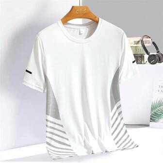 男式戶外冰絲網眼運動夏季薄款快乾短袖夫妻薄款登山T恤