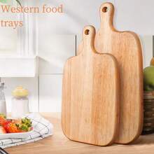 1pc Large Wooden Pizza Tray/Cheese Board/Dessert Tray/Steak Platter/Cutting Board/Fruit Plate, Multi-Function Household Easily Cleaned Serving Tray, Elegant For Restaurants