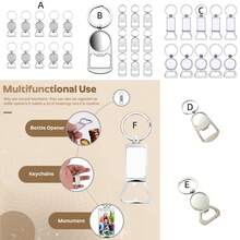 1pc/10pcs Metal Bottle Opener Blank Keychain Keyring Heat Transfer Sublimation DIY Keychain With Father\ Day Gift - Silver - View 12