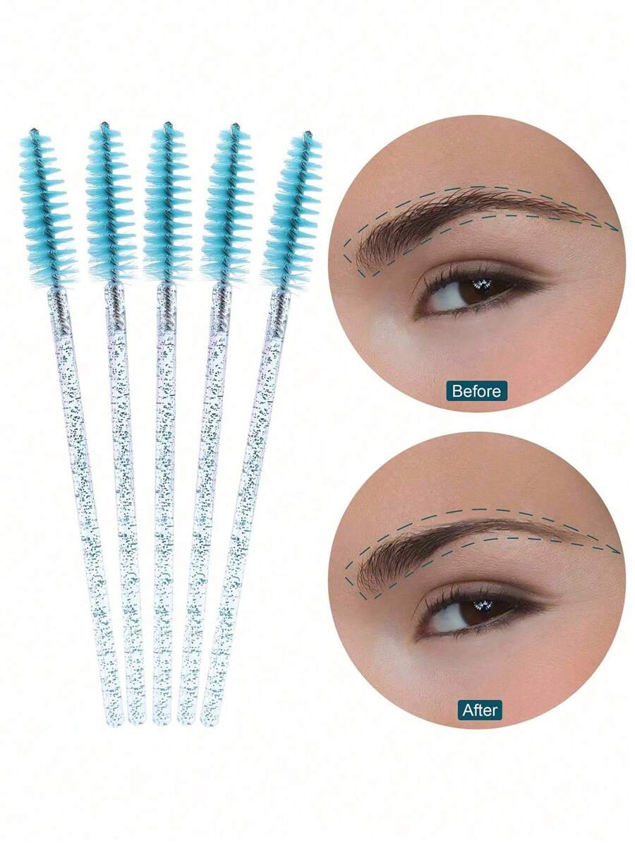 200 Pcs Eyelash Spoolies Crystal Eyebrow Spoolies Disposable Eyebrow