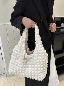 Túi đeo vai in họa tiết đám mây & bong bóng & hoa thời trang, túi vest mới cho nữ sinh, túi tote vải đơn giản để mua sắm, túi đi học, di động, có thể gập lại, sức chứa lớn, dành cho nữ sinh trung học nữ sinh đại học túi trở lại trường, nhẹ, giản dị cổ điển, thích hợp cho nữ sinh trung học nữ sinh đại học, hoàn hảo cho ngày trở lại trường, ngày đầu tiên đi học - Màu be - Xem 9