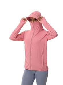 Summer New Fishing Clothes Sunscreen Clothing Detachable Multicolor Skin Protection Anti-UV Clothing Fashionable Skin Protection Clothes Pink Jacket