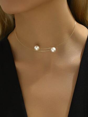 1 st. Pärldekorationer Choker Halsband I Semester Stil