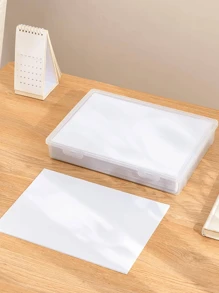 1入組清晰文具收納盒，極簡主義PP桌面置物架，適用辦公室、學校 - 無色 - 查看 6