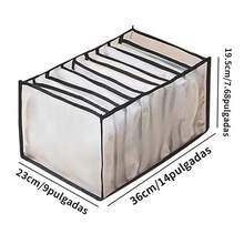 9 rejillas Organizador de ropa multifuncional para guardarropa de vaqueros, ahorro de espacio, malla de nailon - Blanco - Ver 10