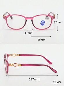 Cyztqaf 1pc Ladies Fashionable New Product Red Chain Series Reading Glasses With Cat Eye Frames, Suitable For Daily Use - Purple - View 18