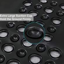 1pc Oval Shaped Non-Slip Shower Mat For Bathroom In Black/White/Grey/Transparent Blue Color Home Bathroom Decor Fall Decor Back To School - Black - View 5