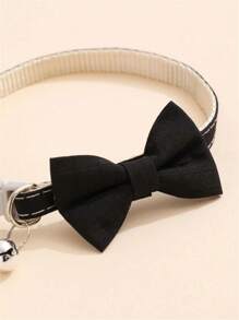 1 pièce Collier pour animal de compagnie avec nœud papillon de couleur unie