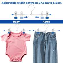 5/10/20Pcs Pants Hangers Skirt Hangers With Clips Hangers For Pants Metal Hangers Clothes Hanger Trouser Hanger (Blue) - Blue - View 5