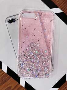 奢华韩国闪光星手链透明软手机壳适用于三星 Galaxy S24 Ultra S24 Plus S23 Ultra S22 Ultra S23 S24 透明保护壳 - 粉色 - 查看 5