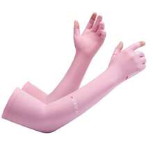 Sun Protective Anti UV Summer UV Protection Ice Sleeves Breathable Arm Sleeves For Driving Or Cycling With Extended Two-Finger Gloves