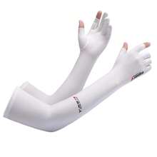 Sun Protective Anti UV Summer UV Protection Ice Sleeves Breathable Arm Sleeves For Driving Or Cycling With Extended Two-Finger Gloves